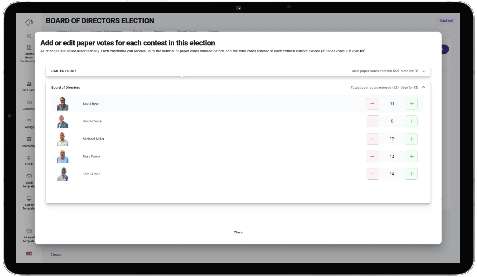 Hybrid voting Manual plus online